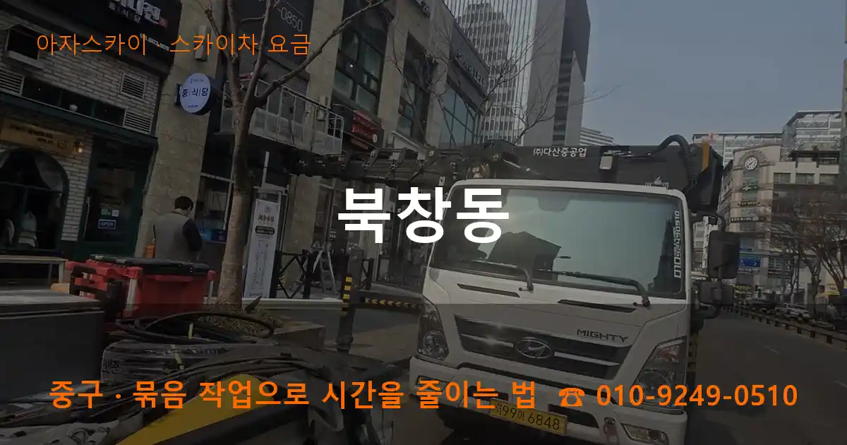 중구 북창동 스카이차 요금 작업