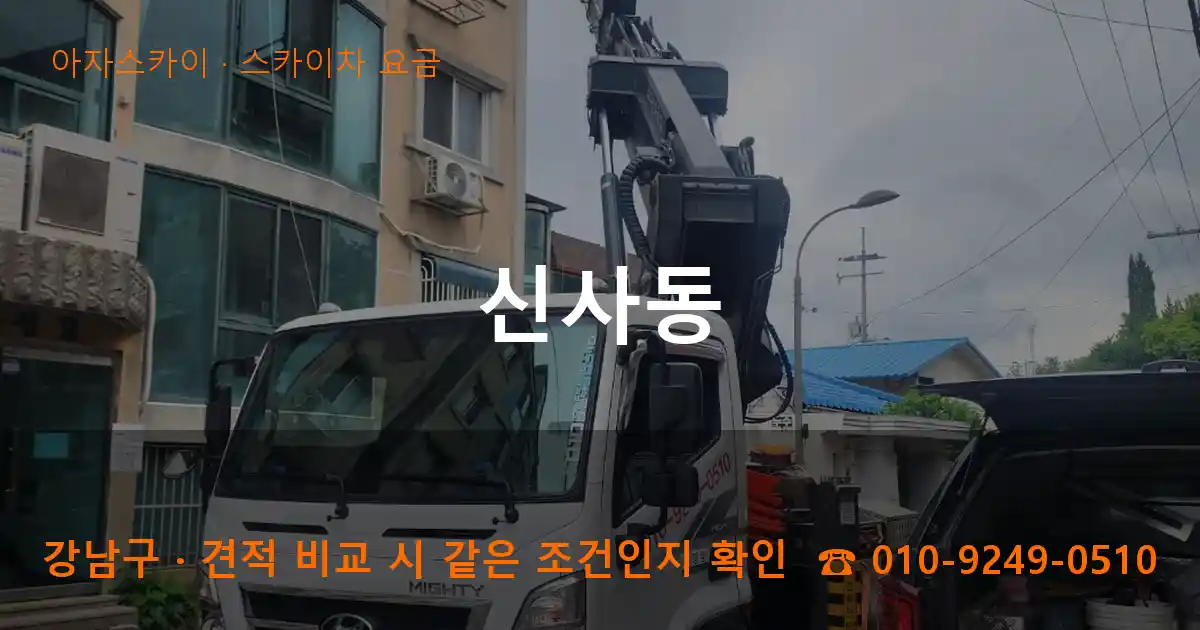 강남구 신사동 스카이차 요금 작업