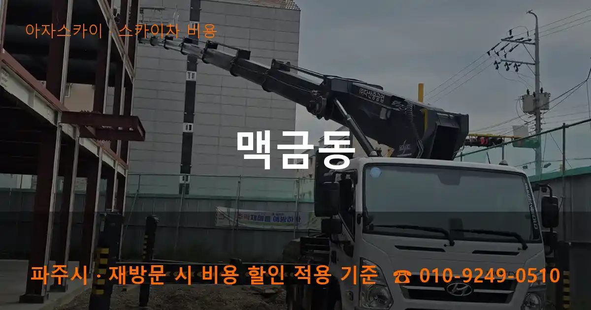 파주시 맥금동 스카이차 비용 작업