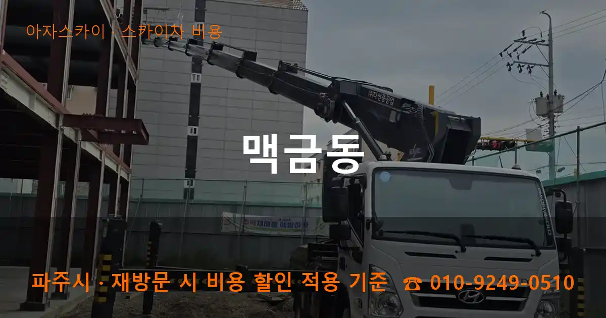 파주시 맥금동 스카이차 비용 작업