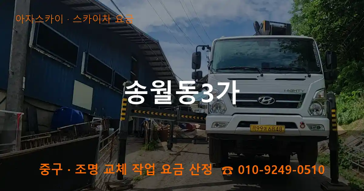 중구 송월동3가 스카이차 요금 작업