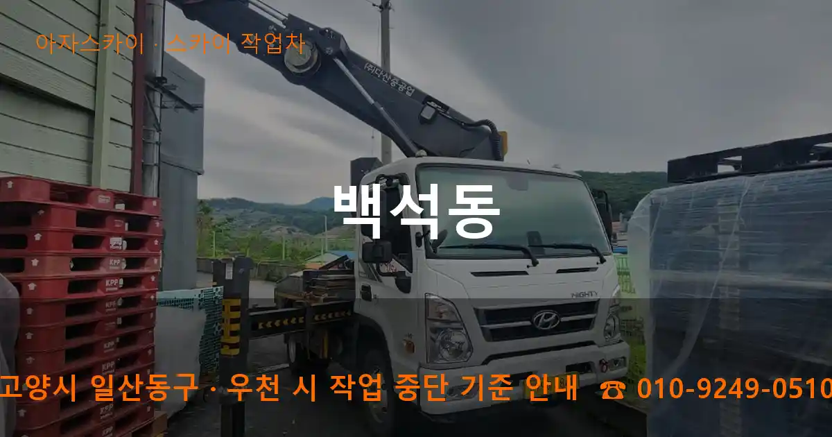 고양 일산동구 백석동 스카이 작업차 작업
