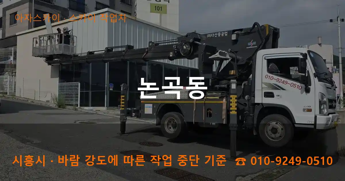시흥시 논곡동 스카이 작업차 작업