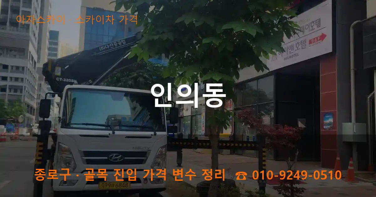 종로구 인의동 스카이차 가격 작업