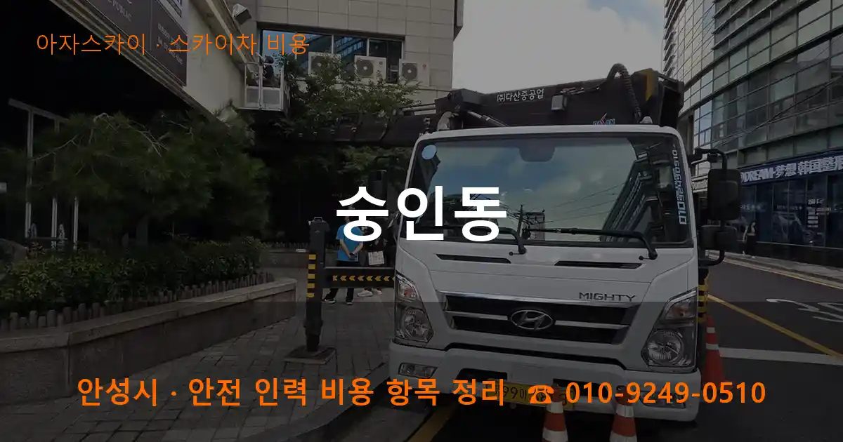 안성시 숭인동 스카이차 비용 작업
