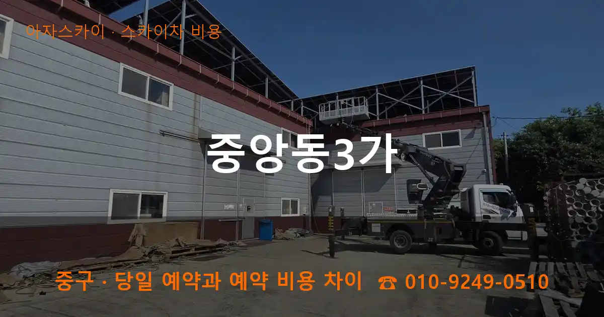 중구 중앙동3가 스카이차 비용 작업