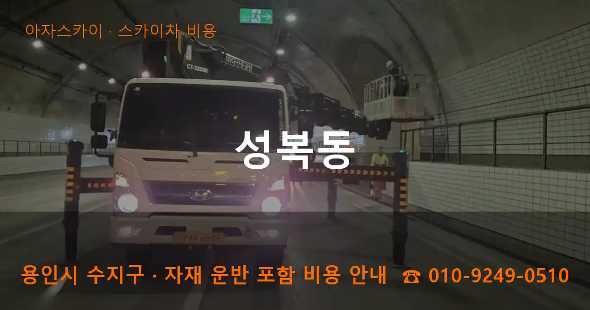 용인시 수지구 성복동 스카이차 비용 작업