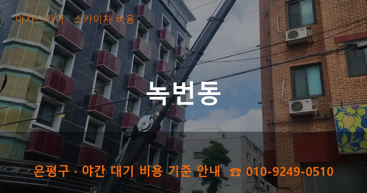 은평구 녹번동 스카이차 비용 작업