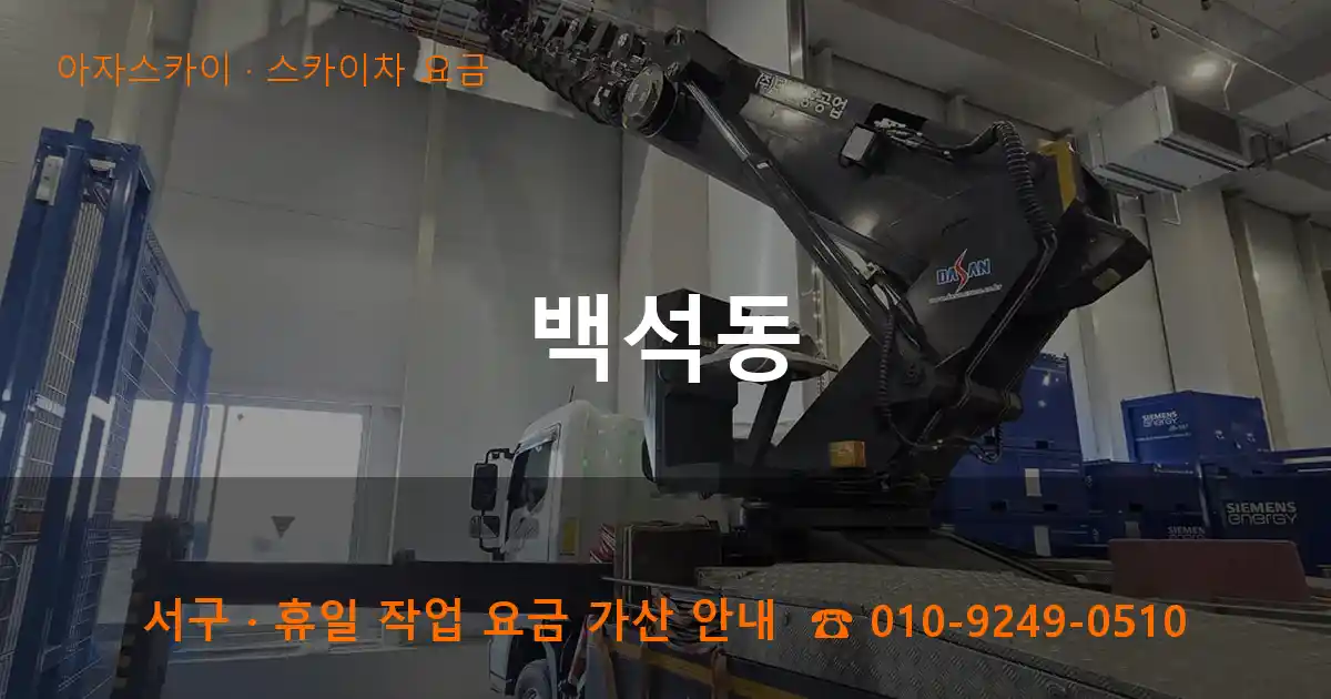 서구 백석동 스카이차 요금 작업
