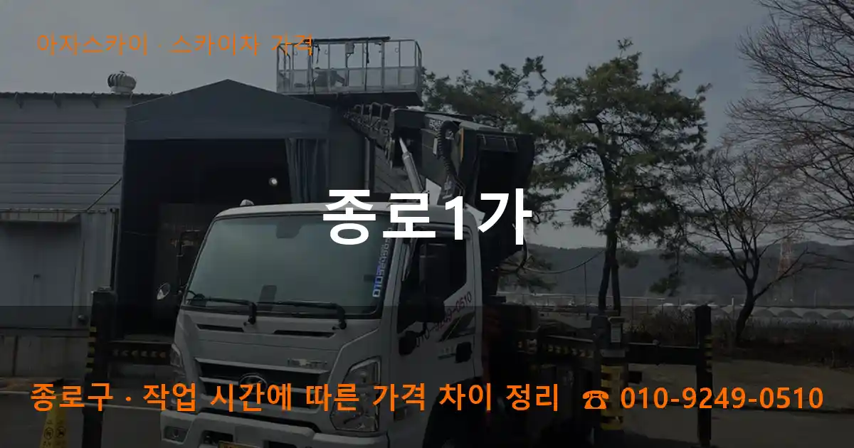 종로구 종로1가 스카이차 가격 작업