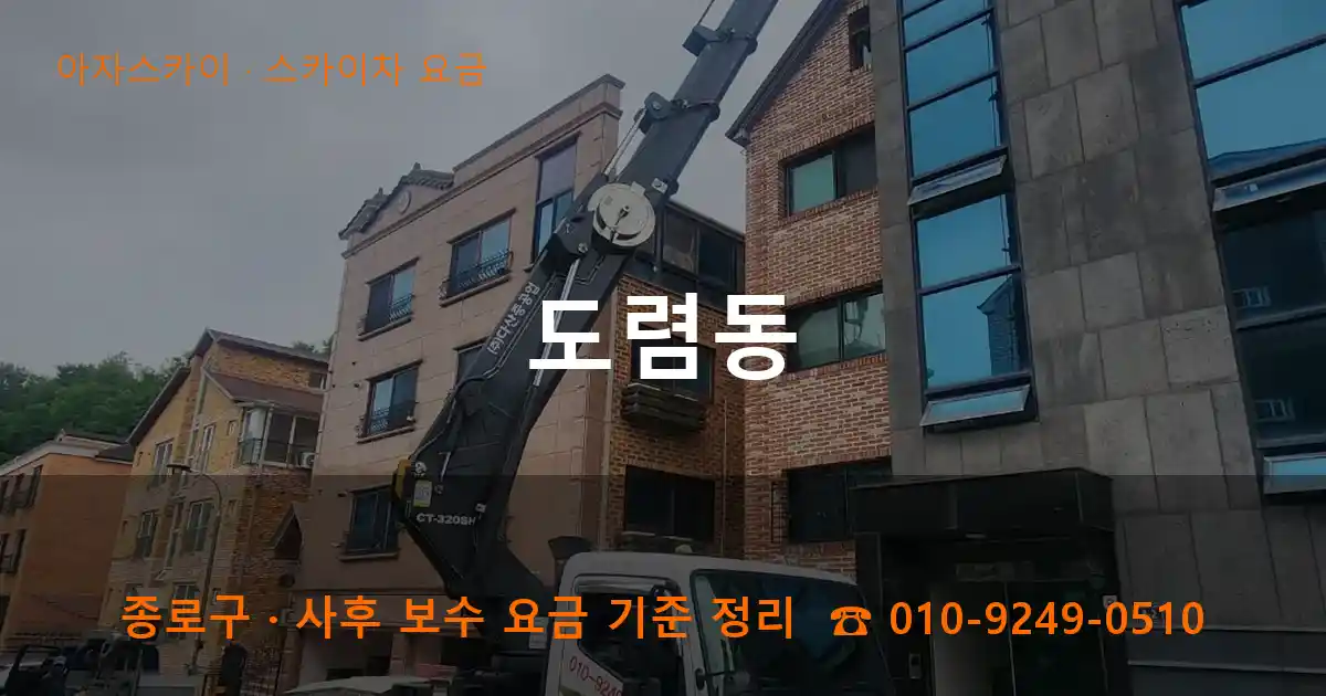 종로구 도렴동 스카이차 요금 작업