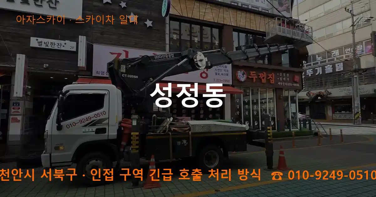 천안시 서북구 성정동 스카이차 출장 작업