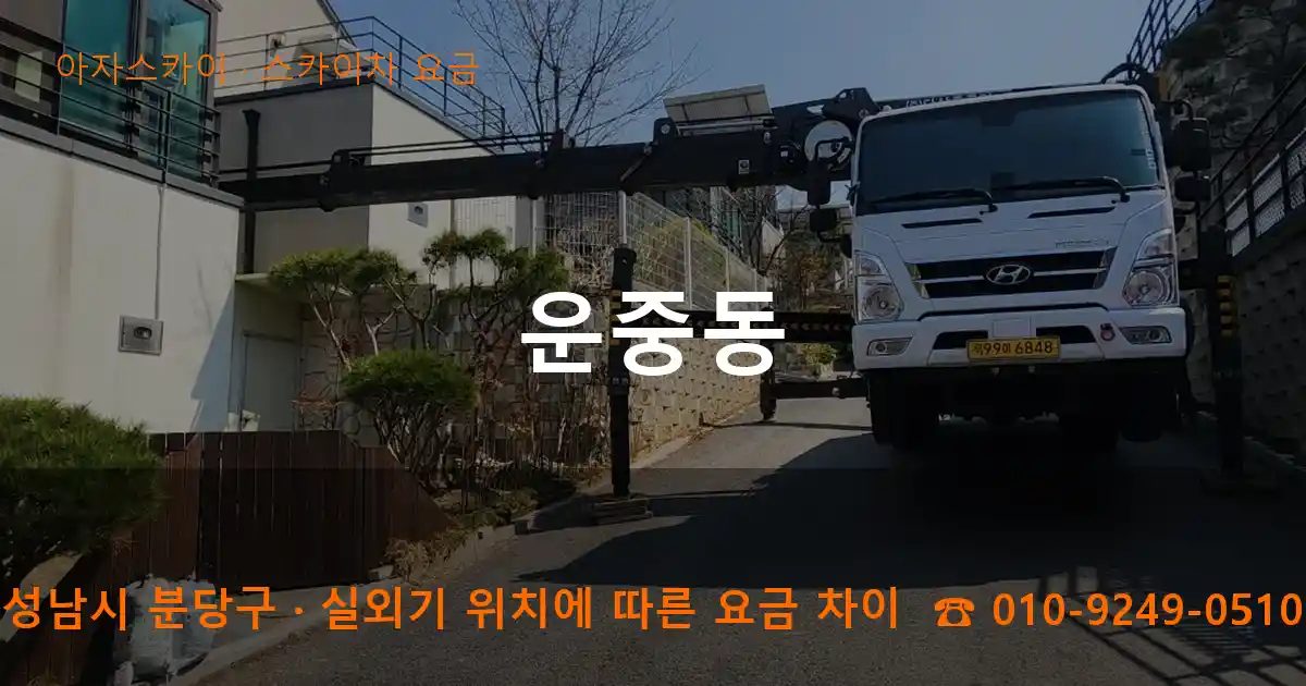 성남시 분당구 운중동 스카이차 요금 작업