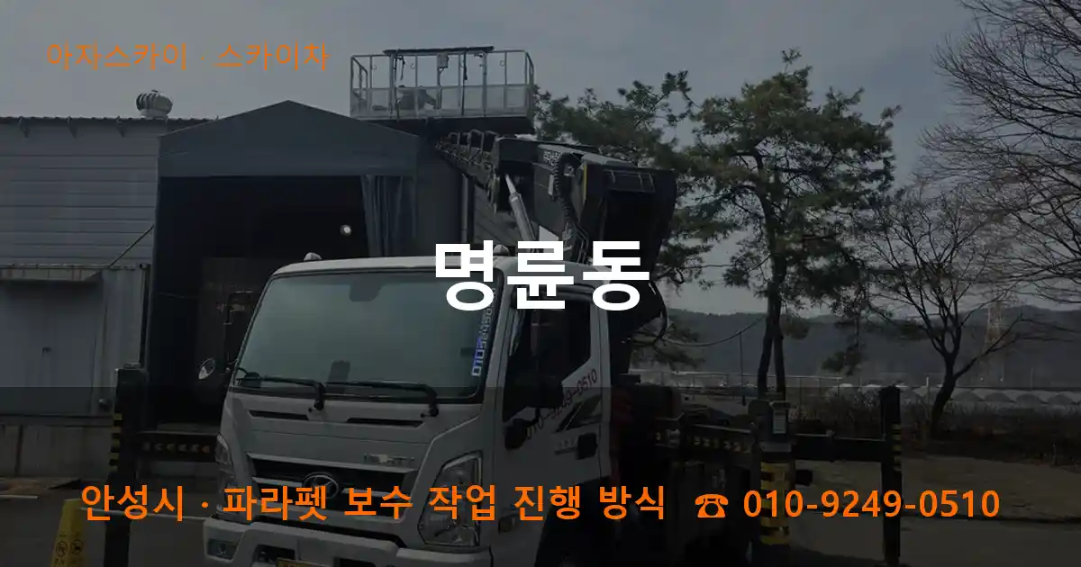 안성시 명륜동 스카이차 작업