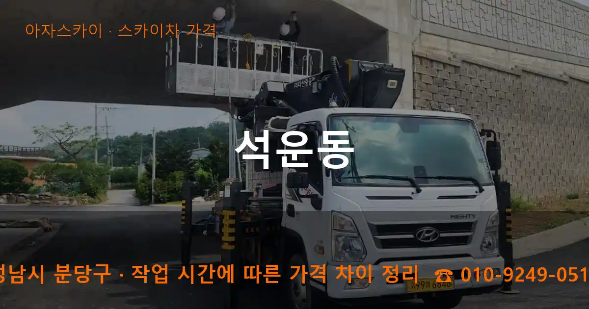 성남시 분당구 석운동 스카이차 가격 작업