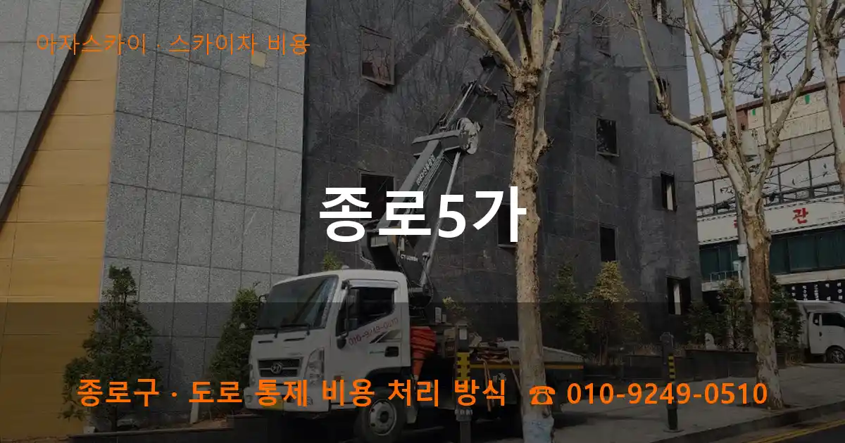 종로구 종로5가 스카이차 비용 작업
