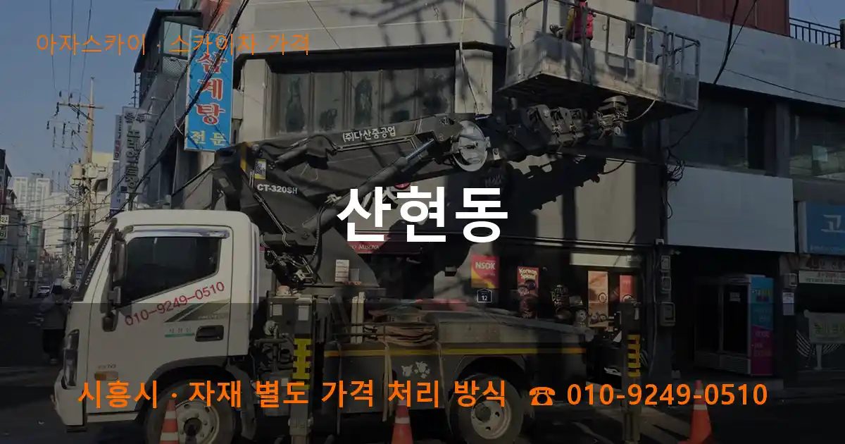 시흥시 산현동 스카이차 가격 작업
