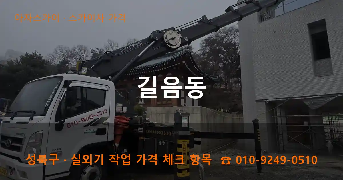 성북구 길음동 스카이차 가격 작업