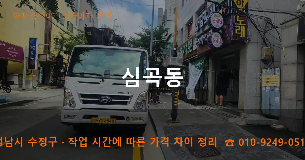 성남시 수정구 심곡동 스카이차 가격 작업