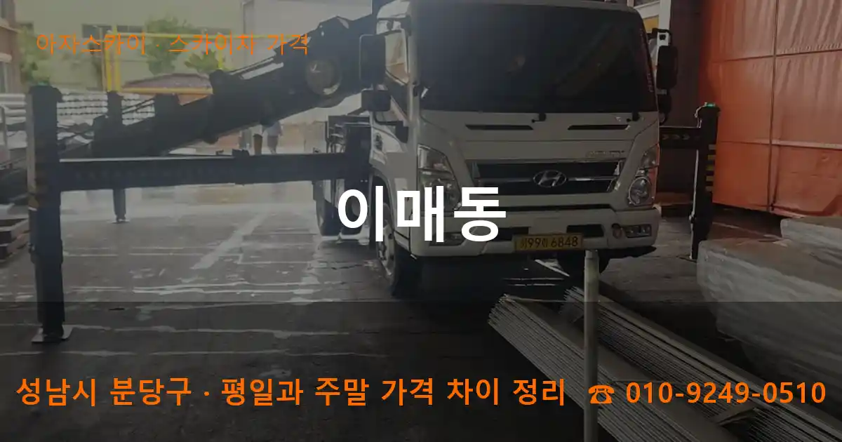 성남 분당구 이매동 스카이차 가격 작업