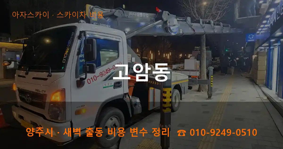 양주 고암동 스카이차 비용 작업