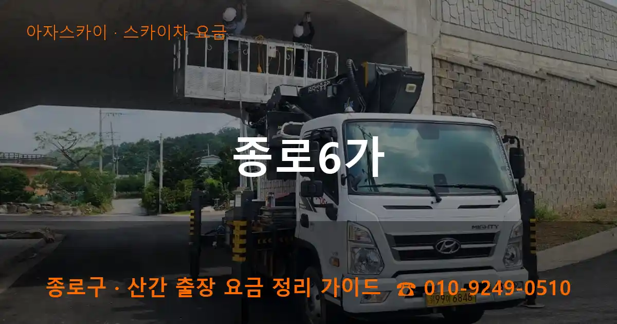 종로구 종로6가 스카이차 요금 작업