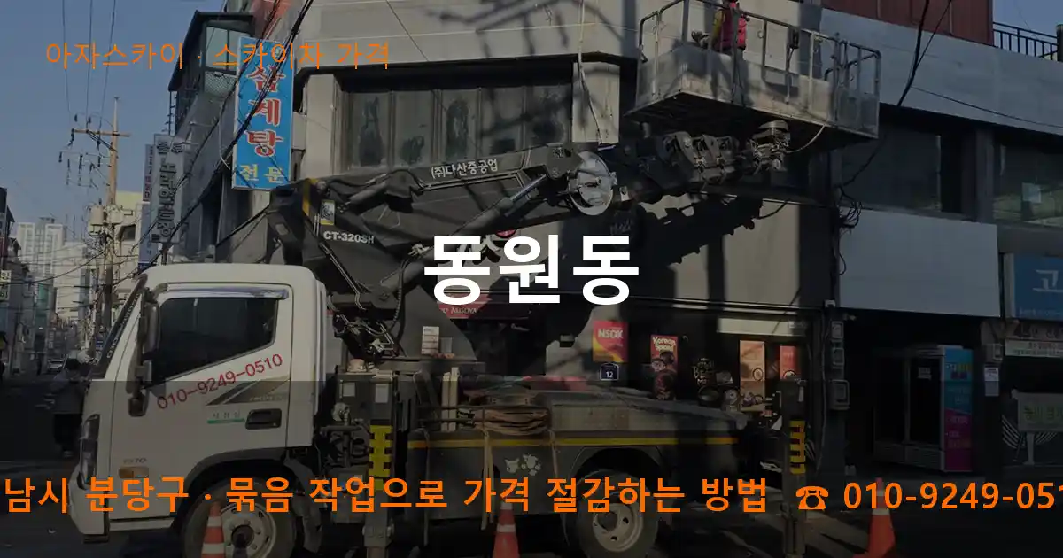 성남시 분당구 동원동 스카이차 가격 작업