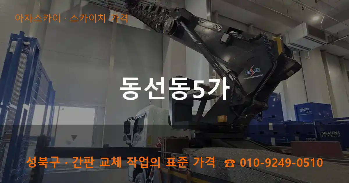 성북구 동선동5가 스카이차 가격 작업