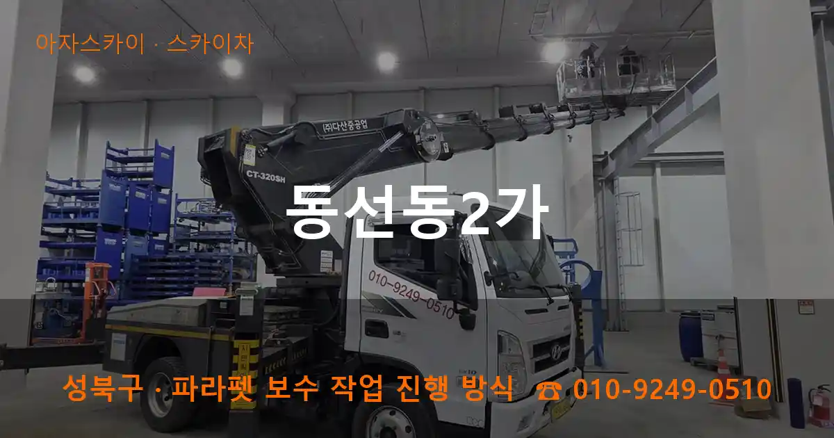 성북구 동선동2가 스카이차 작업