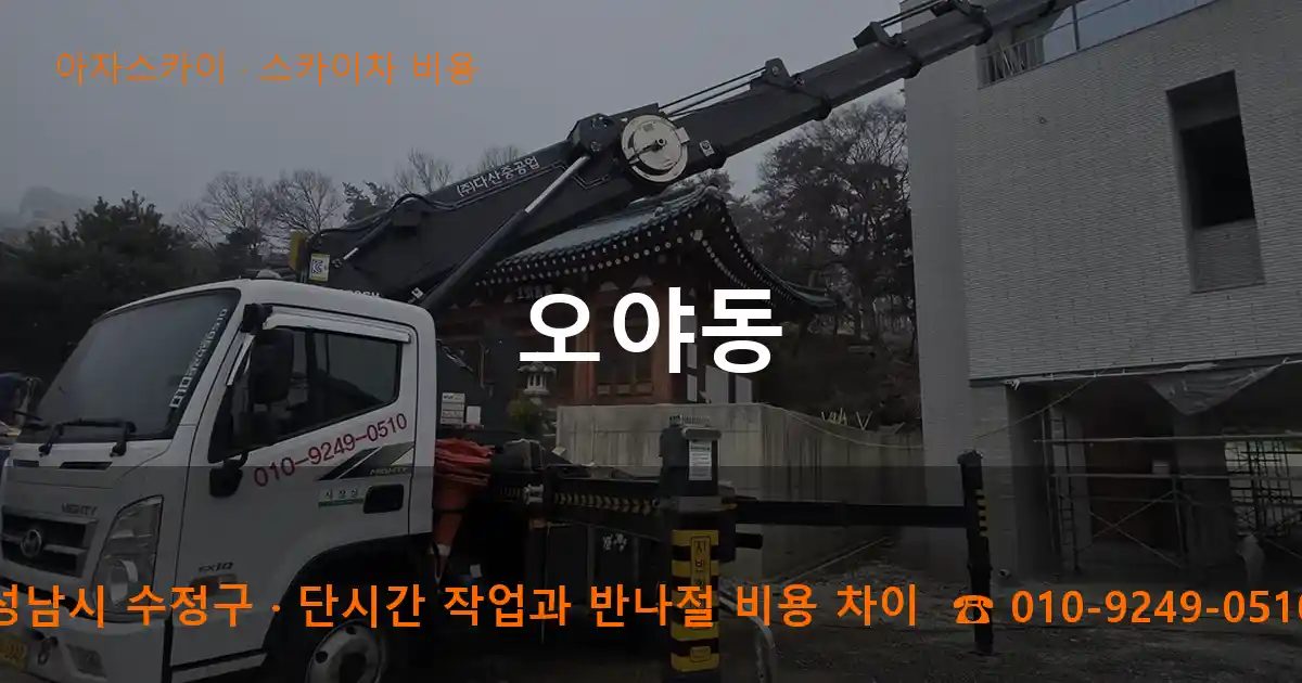 성남시 수정구 오야동 스카이차 비용 작업