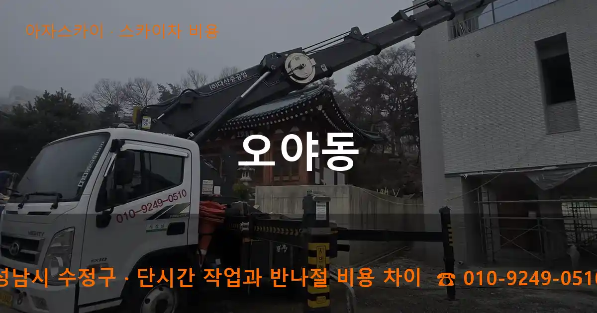 성남시 수정구 오야동 스카이차 비용 작업