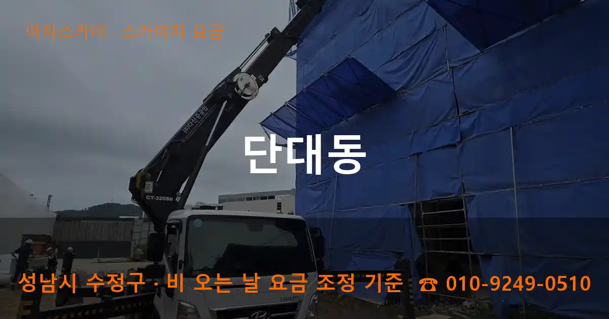 성남 수정구 단대동 스카이차 요금 작업