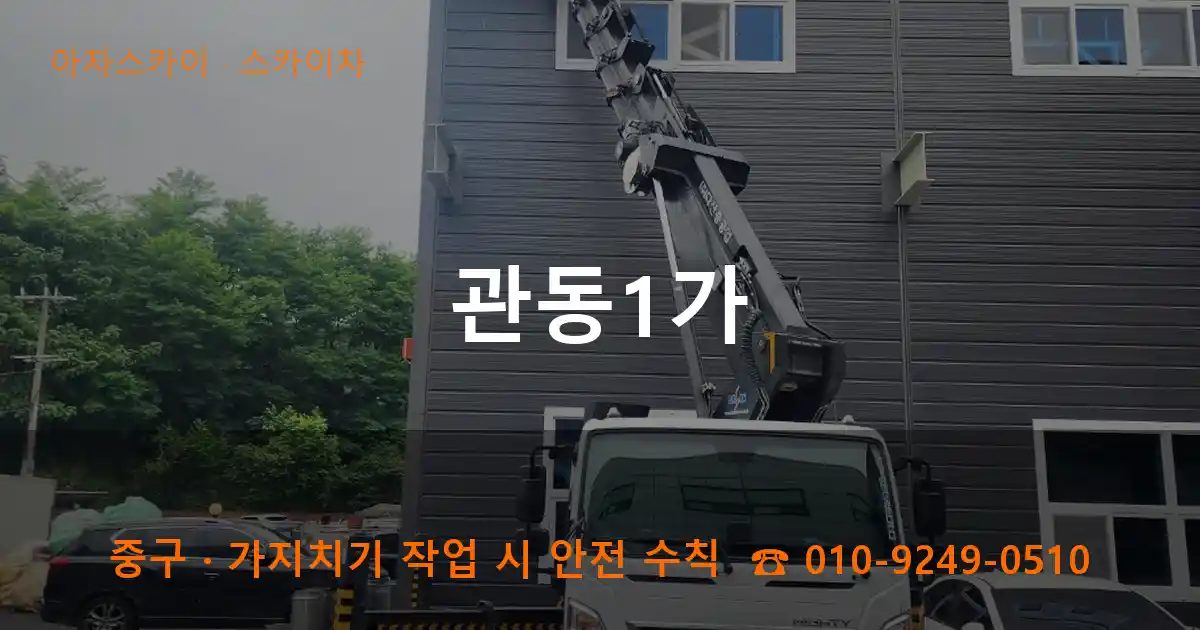 중구 관동1가 스카이차 작업
