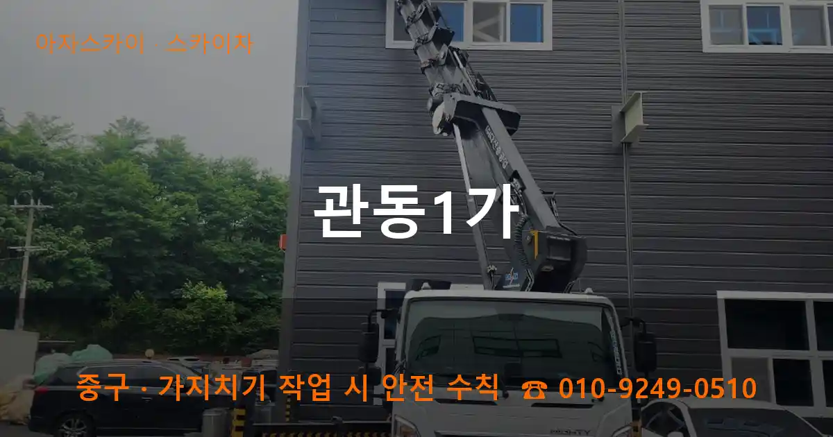 중구 관동1가 스카이차 작업