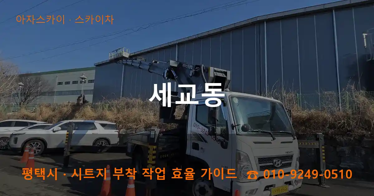 평택 세교동 스카이차 작업
