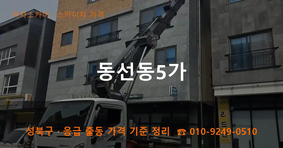 성북구 동선동5가 스카이차 가격 작업
