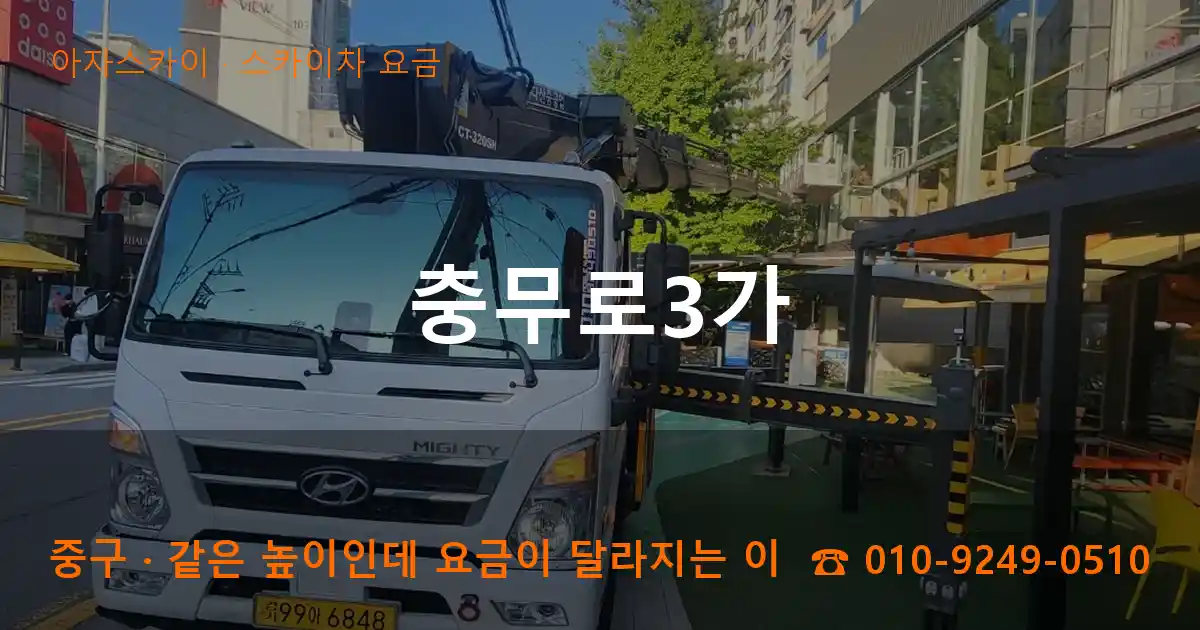 중구 충무로3가 스카이차 요금 작업