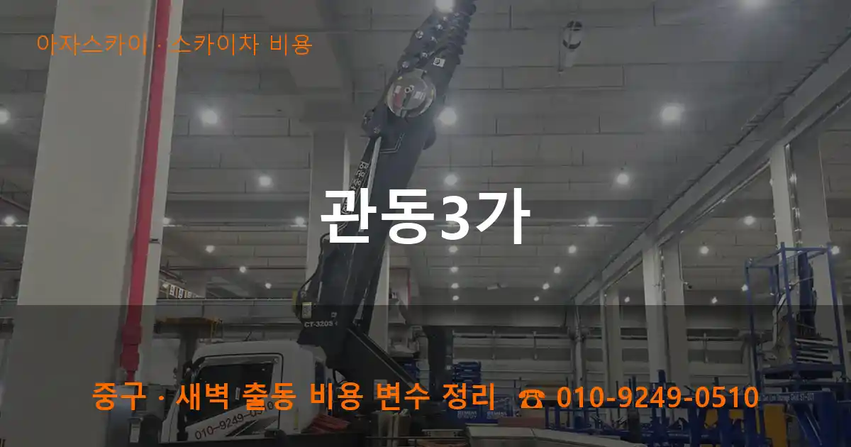 중구 관동3가 스카이차 비용 작업