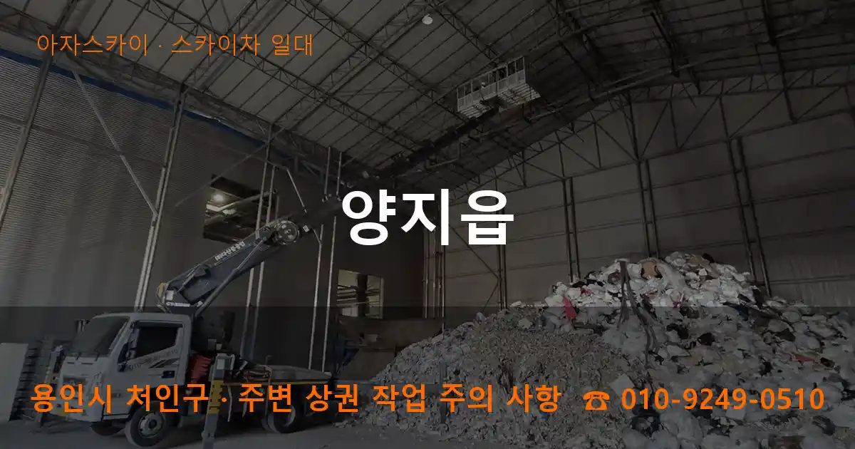 용인시 처인구 양지읍 스카이차 출장 작업