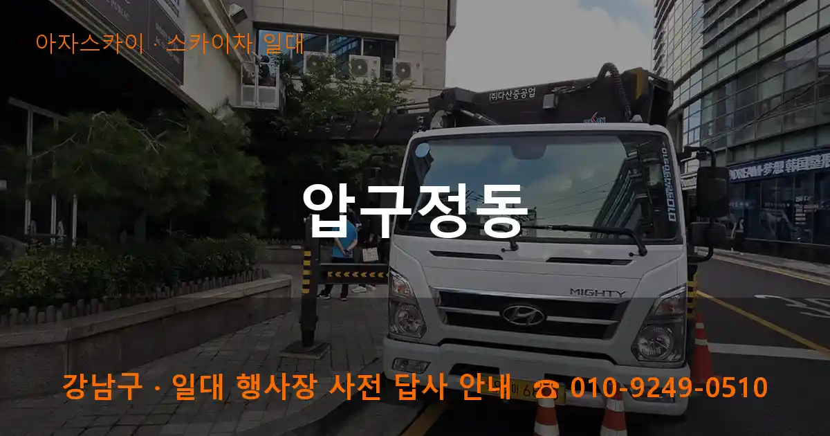 강남구 압구정동 스카이차 일대 작업