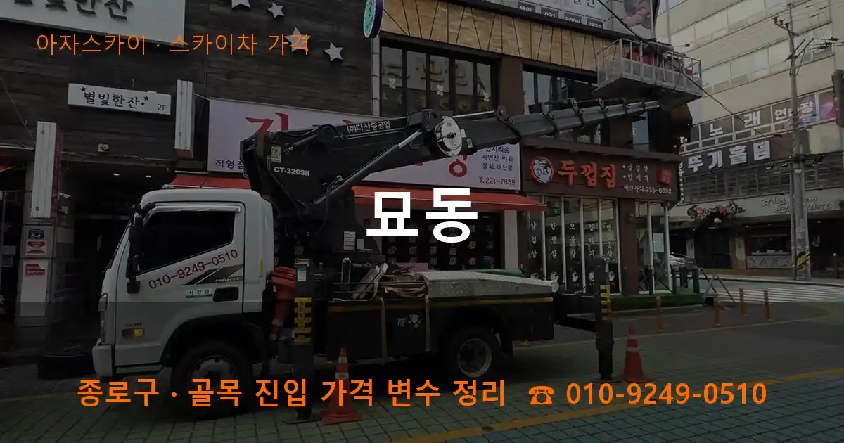 종로구 묘동 스카이차 가격 작업