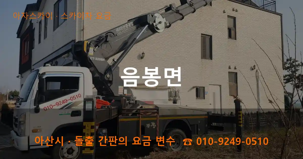 아산시 음봉면 스카이차 요금 작업