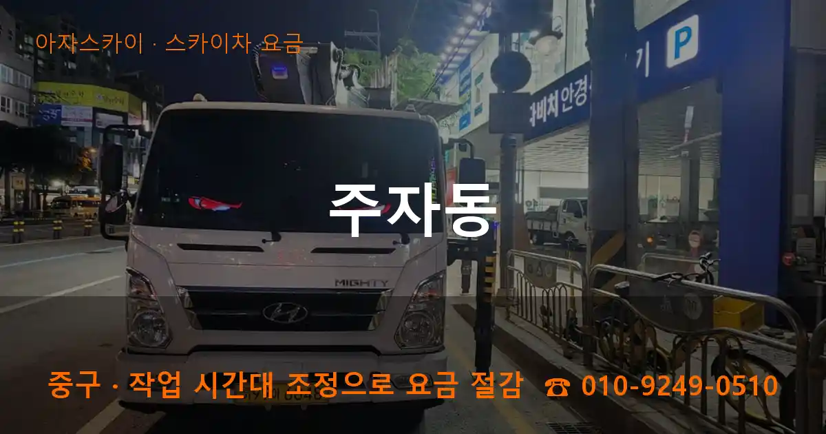 중구 주자동 스카이차 요금 작업