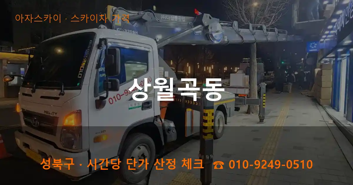 성북구 상월곡동 스카이차 가격 작업