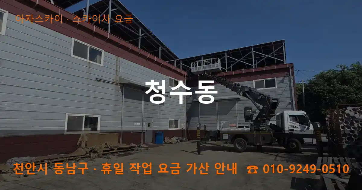 천안 동남구 청수동 스카이차 요금 작업