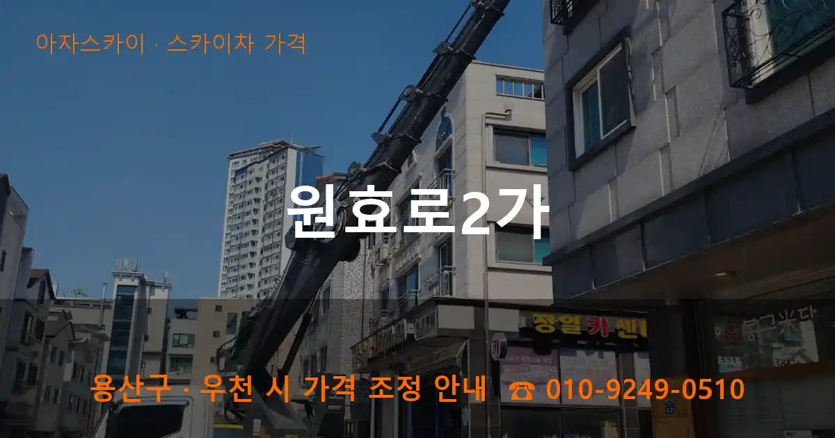 용산구 원효로2가 스카이차 가격 작업