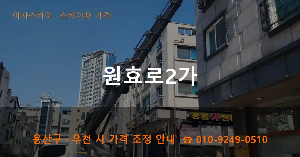 용산구 원효로2가 스카이차 가격 작업