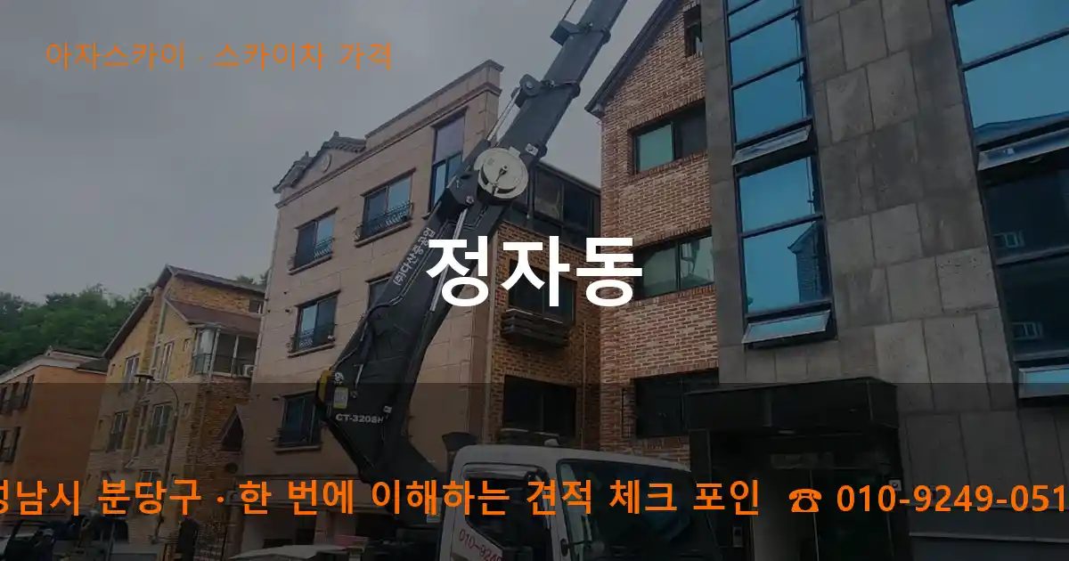성남시 분당구 정자동 스카이차 가격 작업