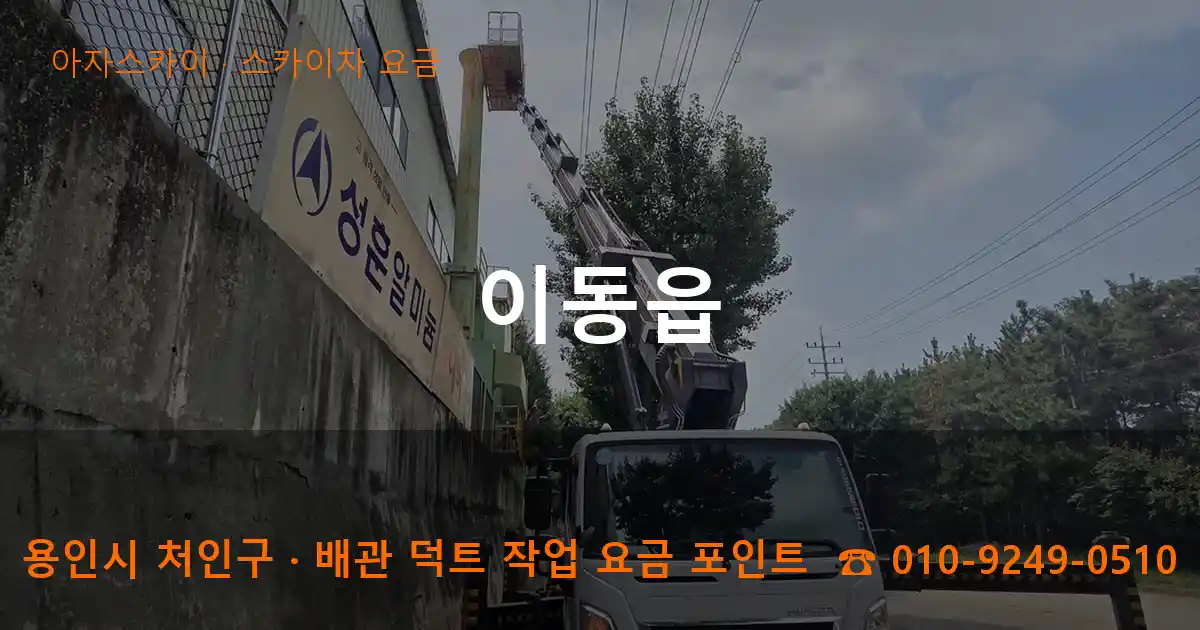 용인시 처인구 이동읍 스카이차 요금 작업