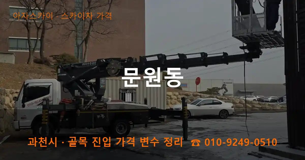 과천시 문원동 스카이차 가격 작업